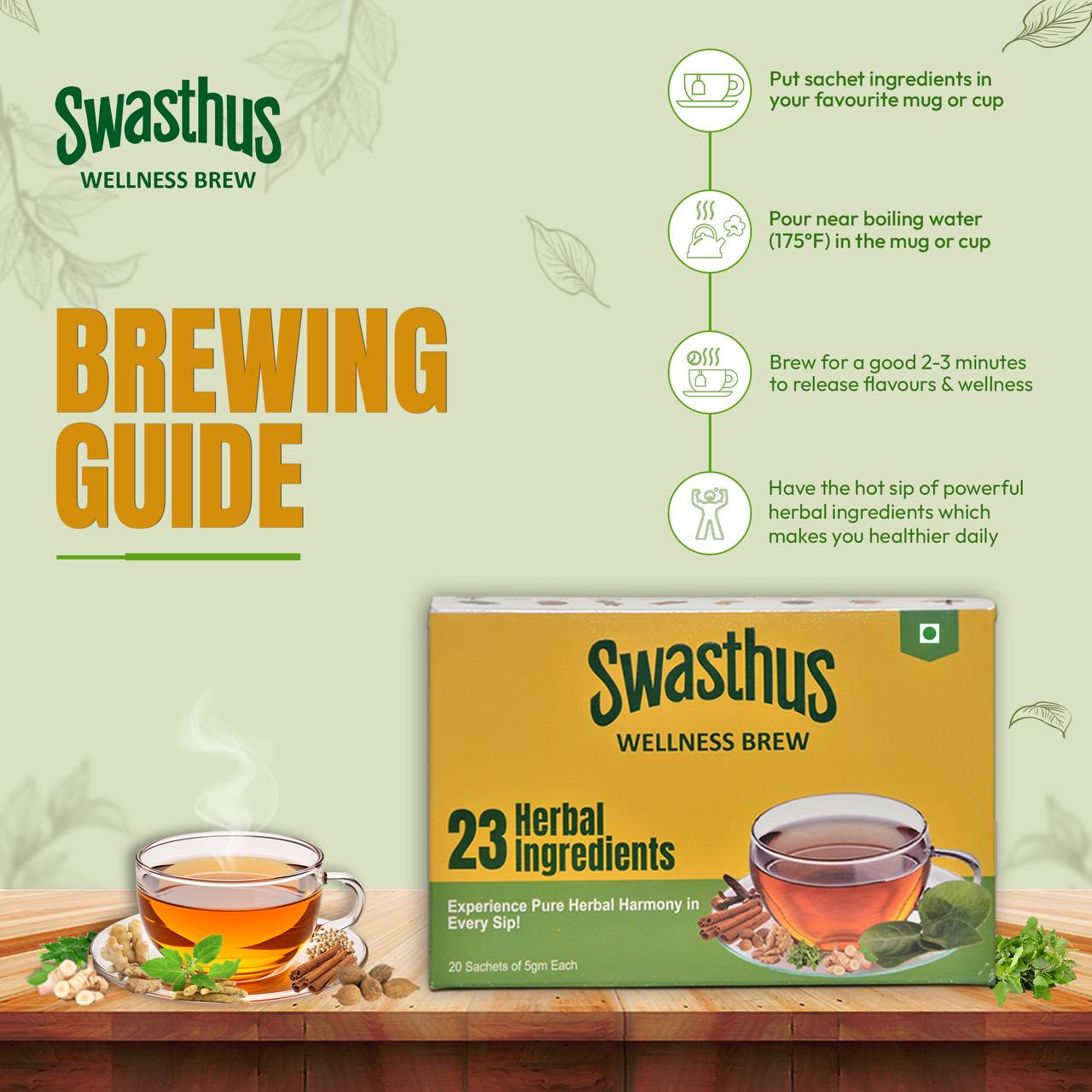 Swasthus brewing guide — 4 simple steps